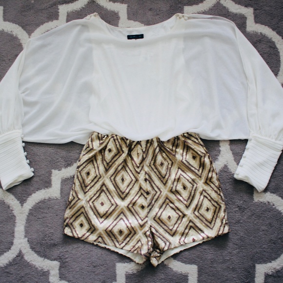 The Victoria Chiffon & Baroque Sequin Romper *NEW* - Picture 1 of 8